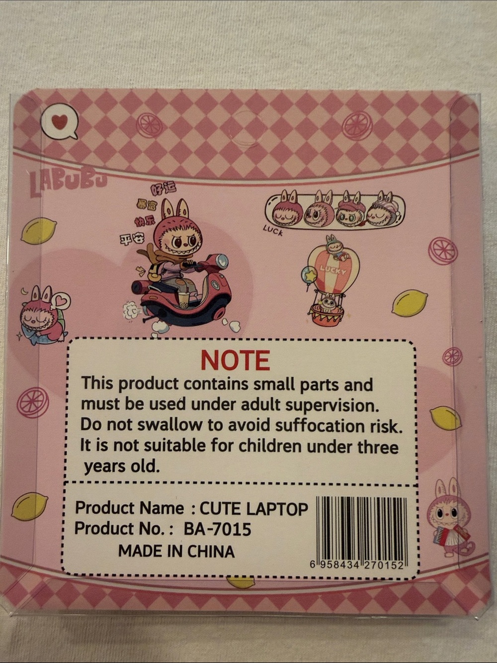 Labubu Pink Mini Paper Notebook Mini Pen Set New - Picture 2 of 4